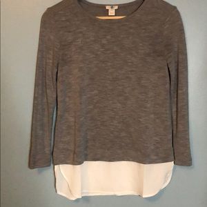 NWOT J.Crew sweater with blouse at hem